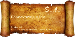 Dobrovszky Alex névjegykártya