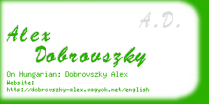 alex dobrovszky business card